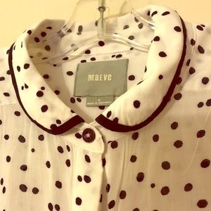 Maeve / Anthropologie polka dot shirt